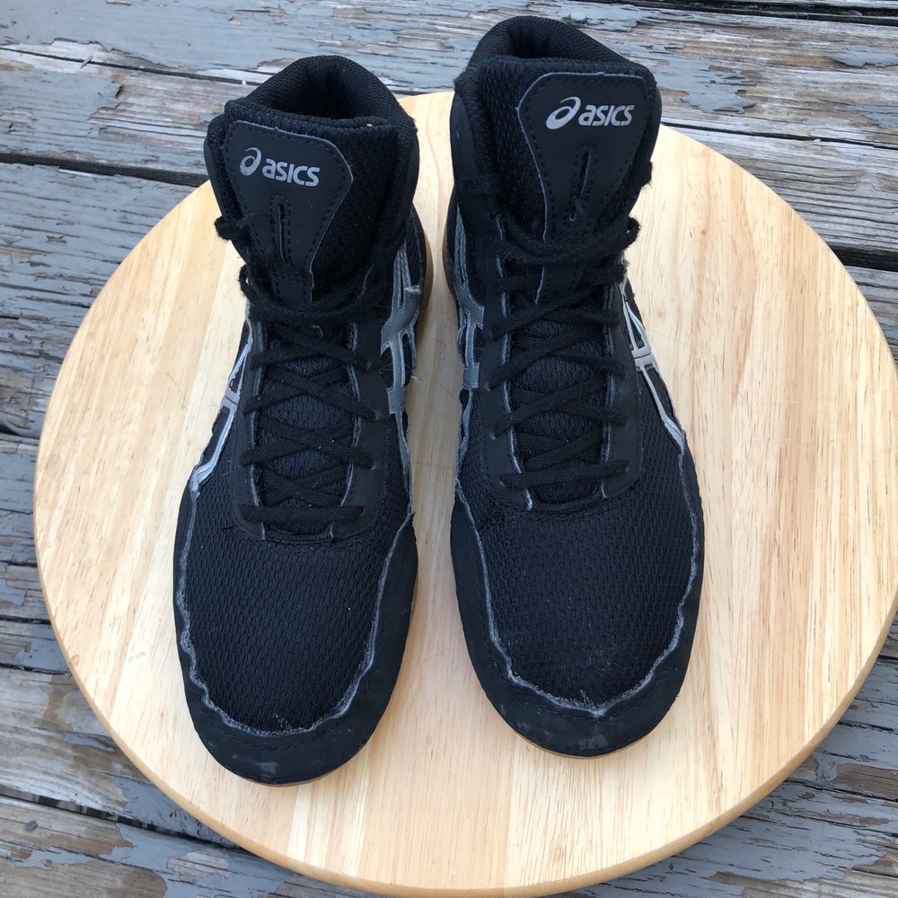 Asics Matflex 5 GS Wrestling Shoes Youth 5 US Kid Black Silver C545N Mid Top Gum - Picture 13 of 13